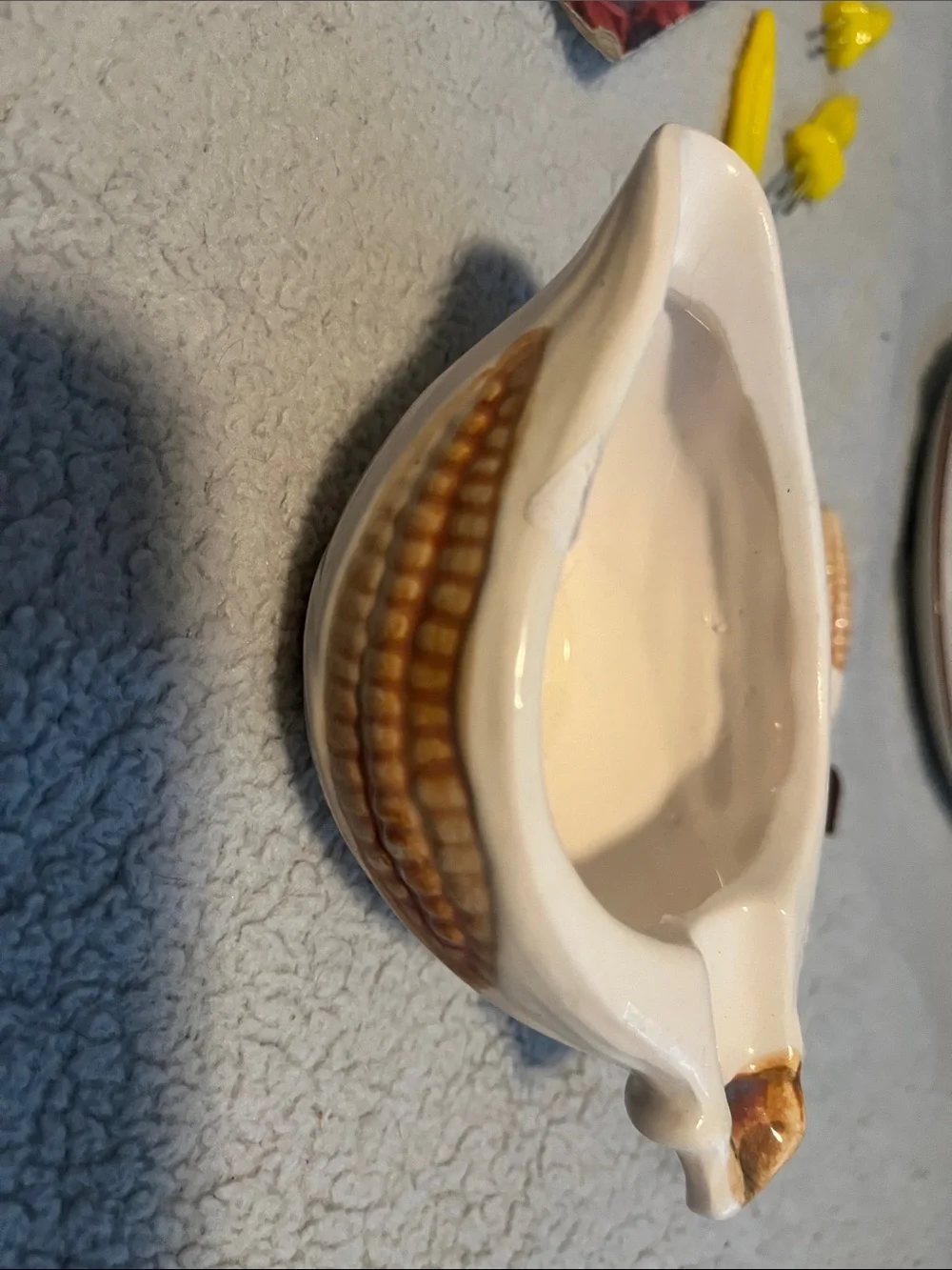 Vintage Corn on the Cobb butter dish and brush
